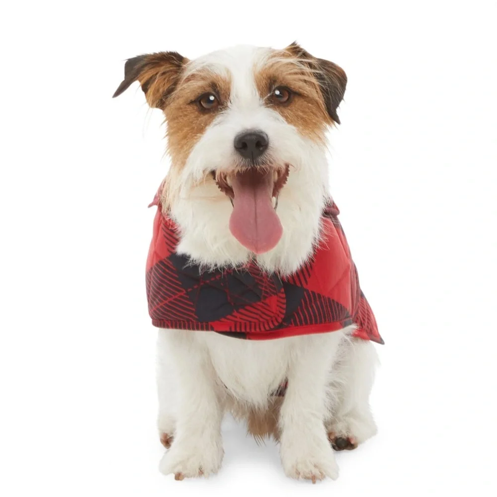 Red Black Plaid St. Johns Bark Dog Pet Jacket NWT Small